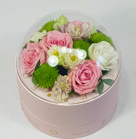 Virágposta - Forever - rózsás virággömb Lindt csokikkal