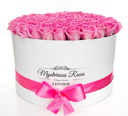 Virágposta - Rózsák óriás Mysterious dobozban, 80 szál